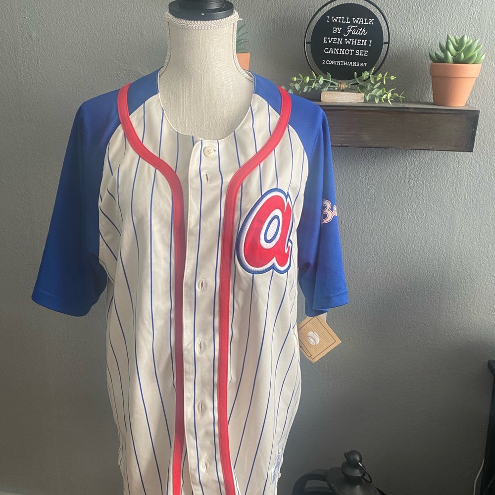 Blue, Red, and White Atlanta BRAVES Baseball Jersey